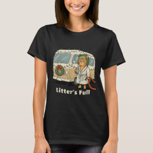 Litter's Full Christmas Cat, Funny Christmas Kitty T-Shirt