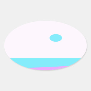 Little Abstract Monster or Abstract Landscape Oval Sticker
