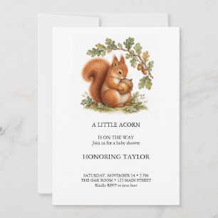 Little Acorn Woodland Baby Shower Invitation