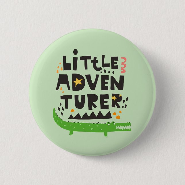 Little Adventurer Alligator 6 Cm Round Badge (Front)