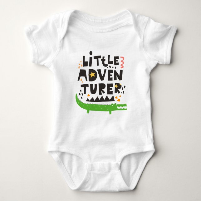 Little Adventurer Alligator Baby Bodysuit (Front)
