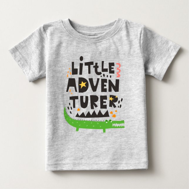 Little Adventurer Alligator Baby T-Shirt (Front)