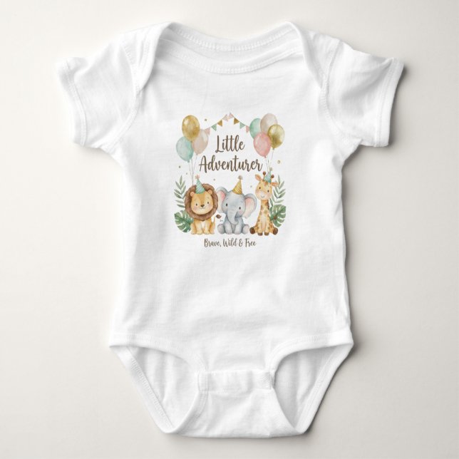 Little Adventurer Baby Bodysuit – Brave, Wild & Fr (Front)