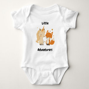 Little Adventurers Unicorn & Fox Baby Cute Friends Bodysuit