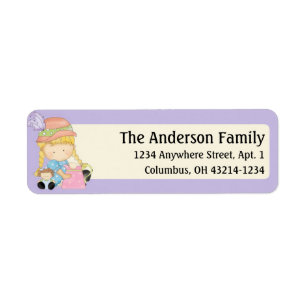 Little Agnus Tea Party Girl Return Address Label 5