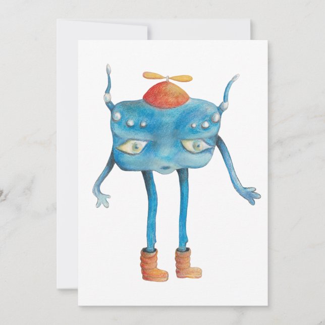 Little Alien Pi  Invitation (Front)