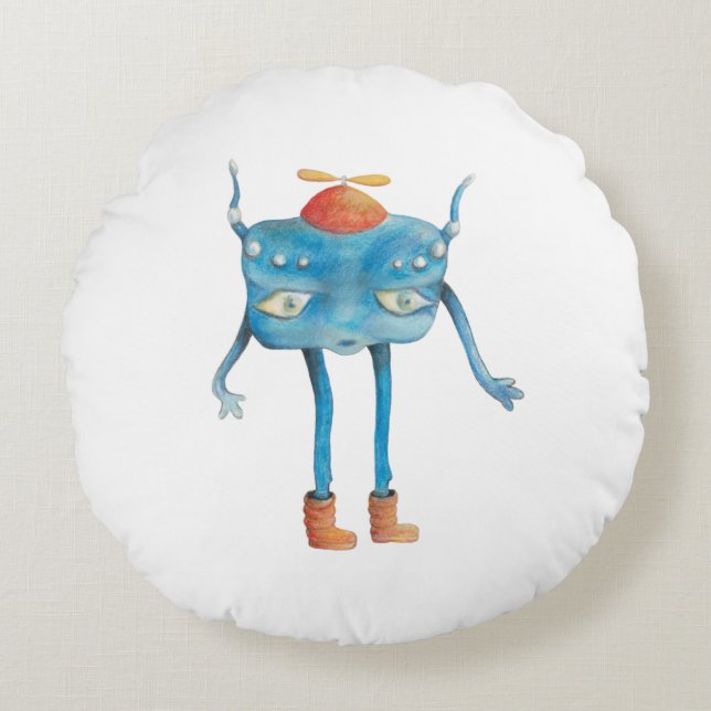 Little Alien Pi   Round Cushion (Front)