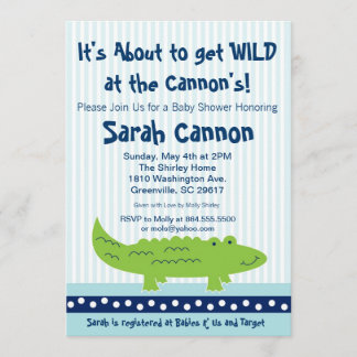 Little Alligator, Boy Baby Shower Invitation