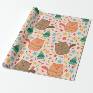 Little and cute Christmas Kitten Wrapping Paper