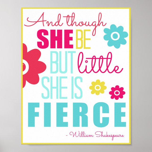 Little and Fierce - Bright & Colourful Poster (Front)