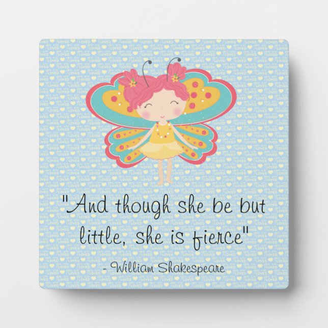 Little and Fierce Butterfly Fairy Plaque (Front)