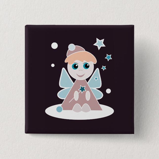 Little Angel 15 Cm Square Badge (Front)