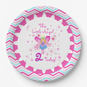 Little Angel 2nd Birthday Paper Plates