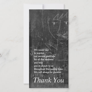 Little Angel 3 Child Drawing Sympathy Thank You Card