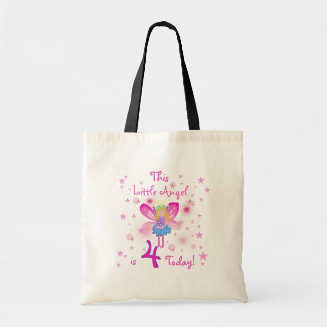 Little Angel 4th Birthday T-shirts and Gifts Tote Bag (Front)