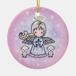 Little Angel and Polar Bears Ornament