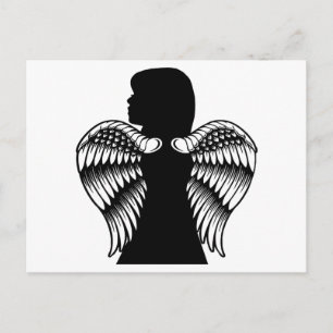 Little Angel girl Child Silhouette art Postcard