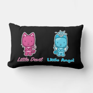 Little Angel, Little Devil Cartoon Kitty Cat Lumbar Cushion