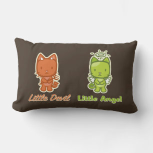 Little Angel, Little Devil Cartoon Kitty Cat Lumbar Cushion