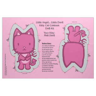 Little Angel...Little Devil Kitty Cat Doll Kit Fabric