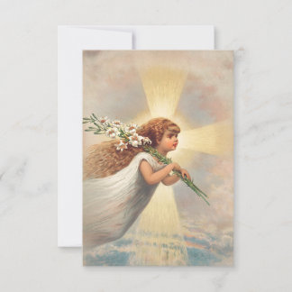 Little Angel with Lilies Devotional Holy Card