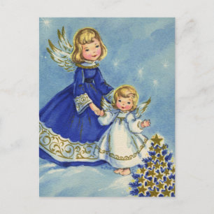 Little Angels in Blue and White Postcard