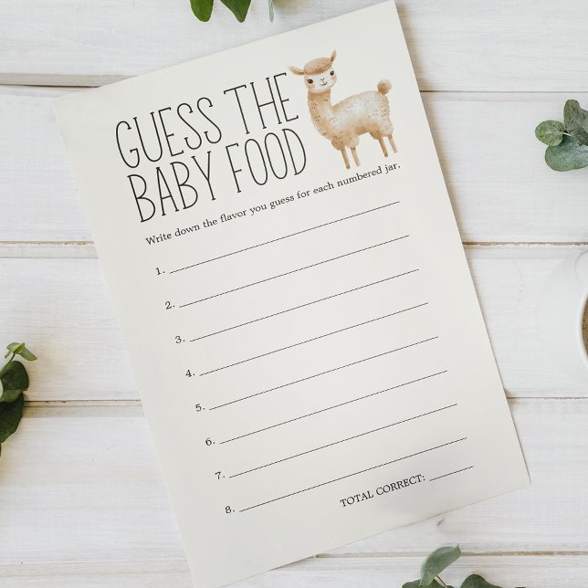 Little Animals Baby Shower Guess Baby Food Game Flyer (Creator Uploaded)