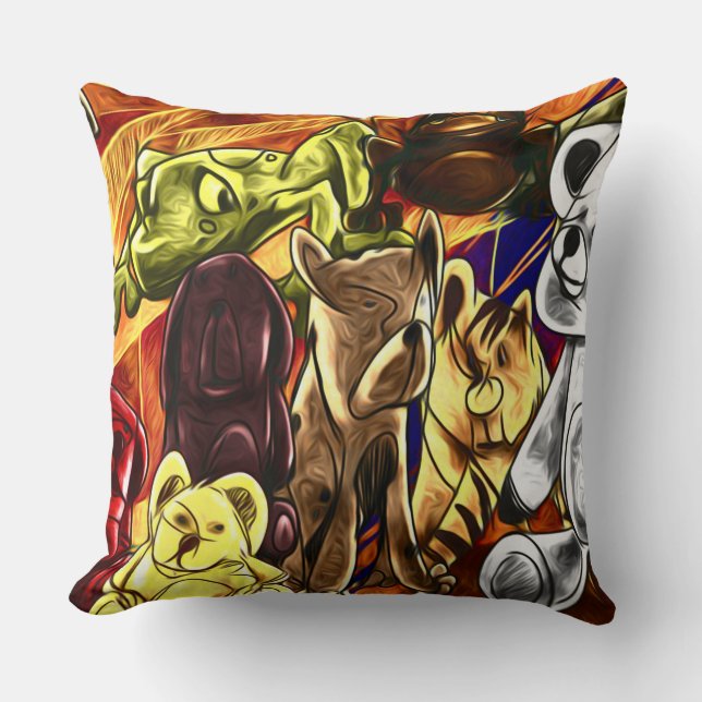 Little Animals Decorative Pillow (Front)