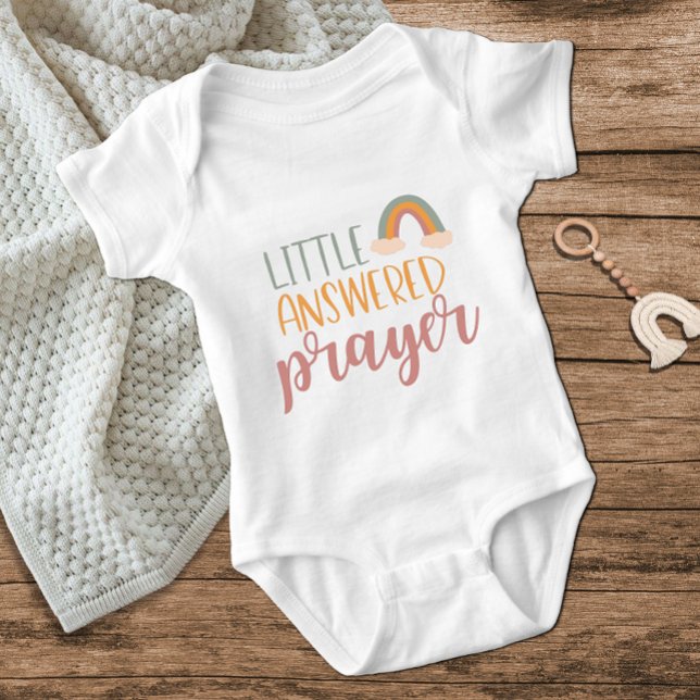 Little Answered Prayer Rainbow Cute Fun Baby Bodysuit (Creator Uploaded)
