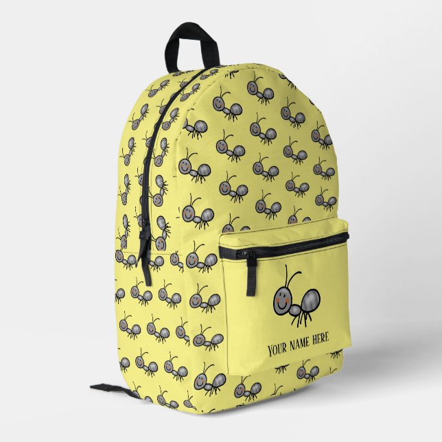 little ant (name) printed backpack (Back Corner Left)
