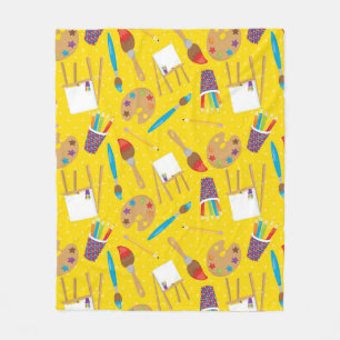 Little Artist pattern Fleece Blanket