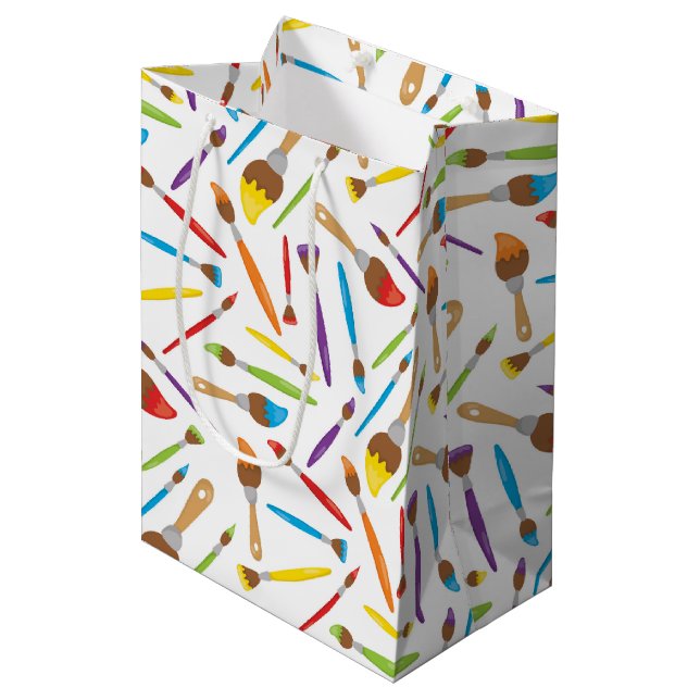 Little Artist pattern Medium Gift Bag (Front Angled)