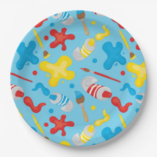 Little Artist pattern Paper Plate