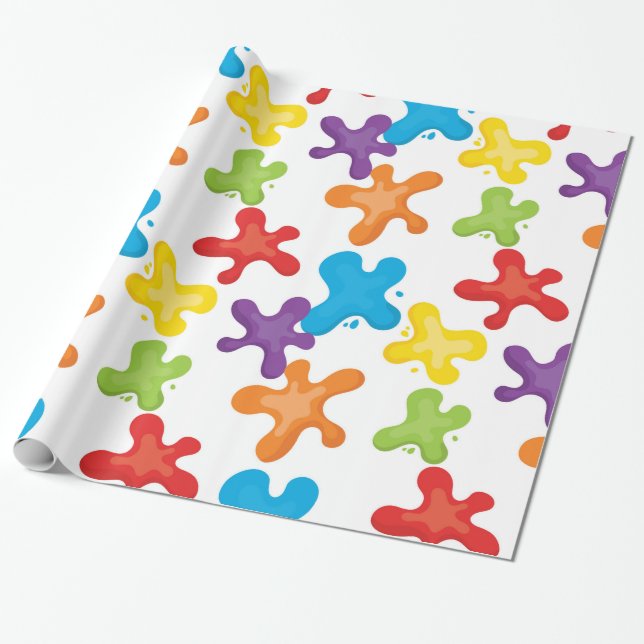Little Artist pattern Wrapping Paper (Unrolled)