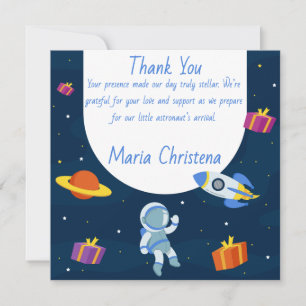 Little Astronaut Baby Shower Thank You Card