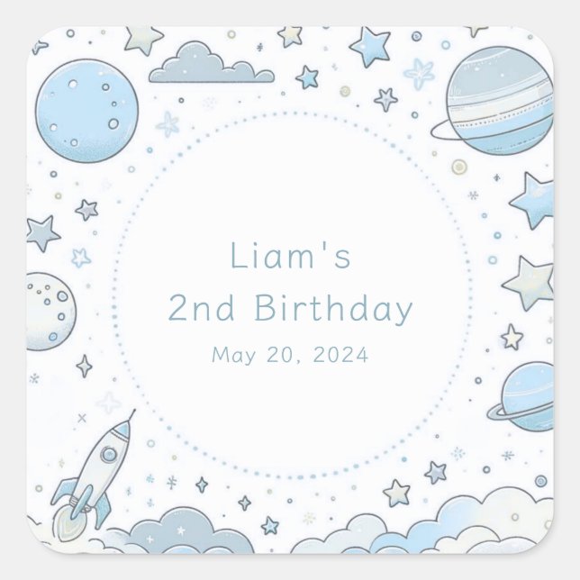 Little Astronaut, Big World  Square Sticker (Front)