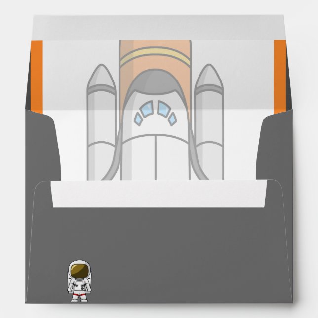 Little Astronaut & Spaceship Birthday Envelopes (Back (Bottom))