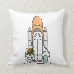 Little Astronaut & Spaceship Cushion