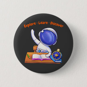 little Astronaut Study 6 Cm Round Badge