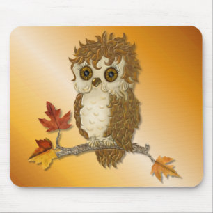 Little Autumn Whoo Owl Mouse Pad