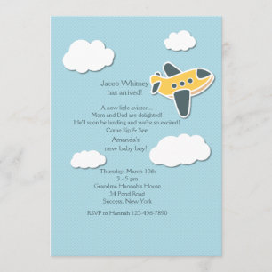 Little Aviator Sip and See Invitation