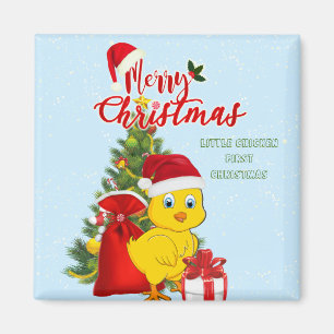 Little Baby Chicken Christmas Magnet