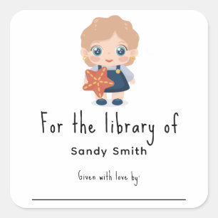 Little baby girl - For the library of Square Sticker