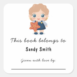 Little baby girl - This book belongs with message Square Sticker