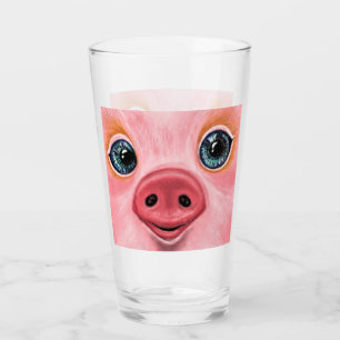 Little Baby Pig Glass Smile - Funny