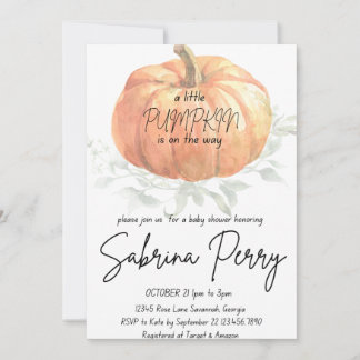 Little Baby Pumpkin Baby Shower Invitations