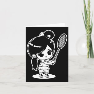 Little Badmintonist Cartoon Shuttle Card