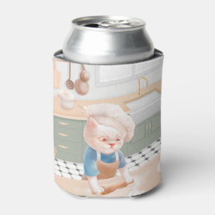 Little Baker Cat: Cosy Morning Kneading Art Can Cooler
