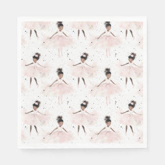 Little Ballerina #6 - Black Girl Napkin
