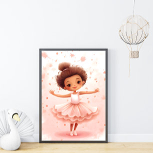Little Ballerina Art kids Poster
